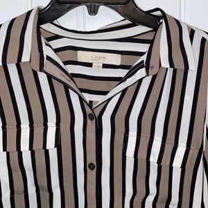 Loft Brand Striped Button Up Blouse size M